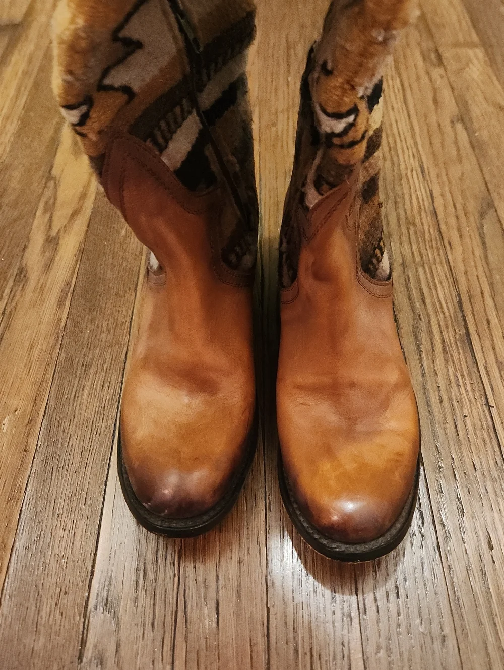 Freebird By Steven Over the Knee Blanket Sun Boots Cognac Boho Festival
